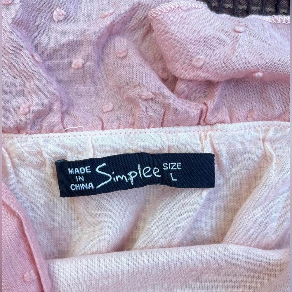 Simplee Light Pink Textured Dress - Picture 2 of 2